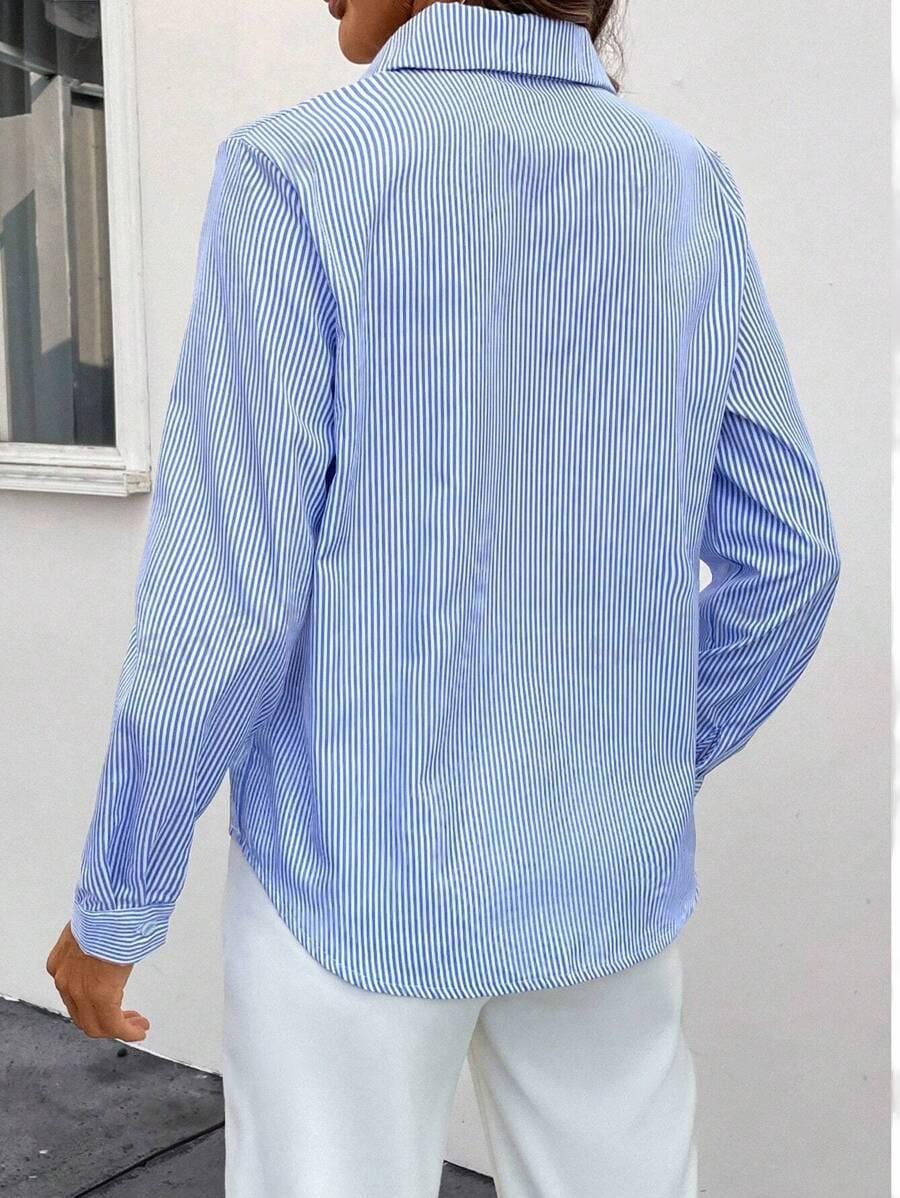 Adeline | Classic Striped Everyday Blouse - Motheero