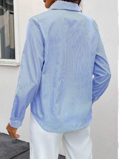 Adeline | Classic Striped Everyday Blouse - Motheero