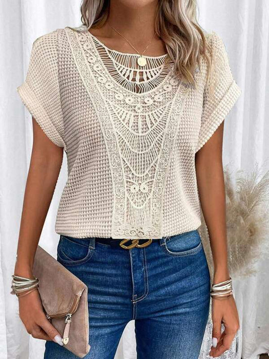 Mara | Beige Lace Shirt - Motheero