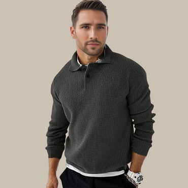 Alaric | Long Sleeve Knit Polo