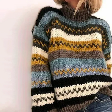 Aria | Striped Knitted Turtleneck Sweater
