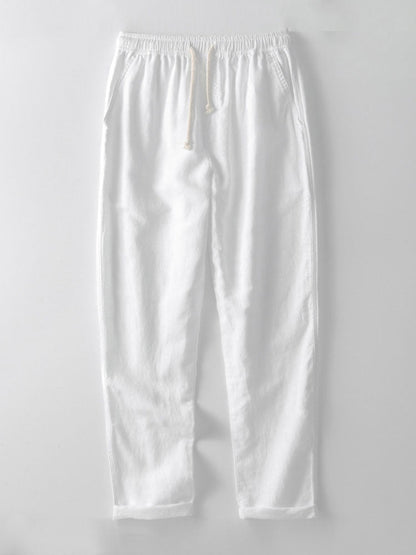 Luca | Linen Shirt and White Pants Oufit Set