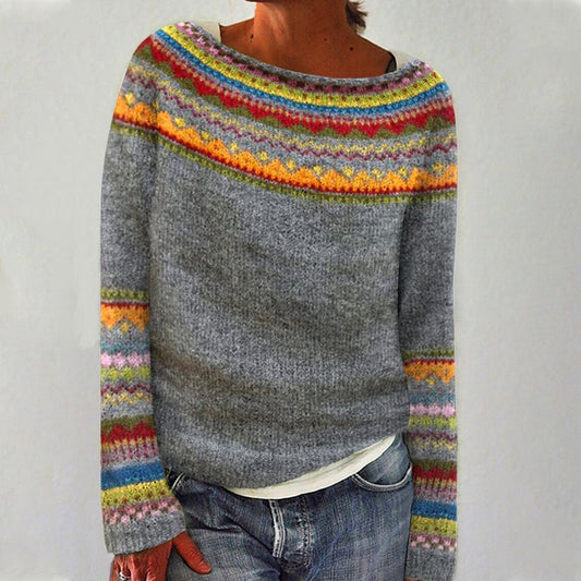 Danique | Vintage Color Block Sweater