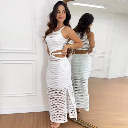 Kora | Light Knit Dress with Straps - Motheero