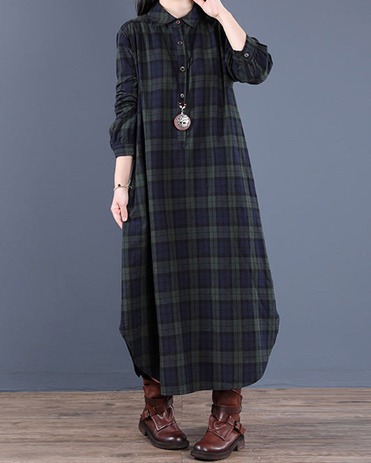 Maris | Stylish Checkered Shirt Dress