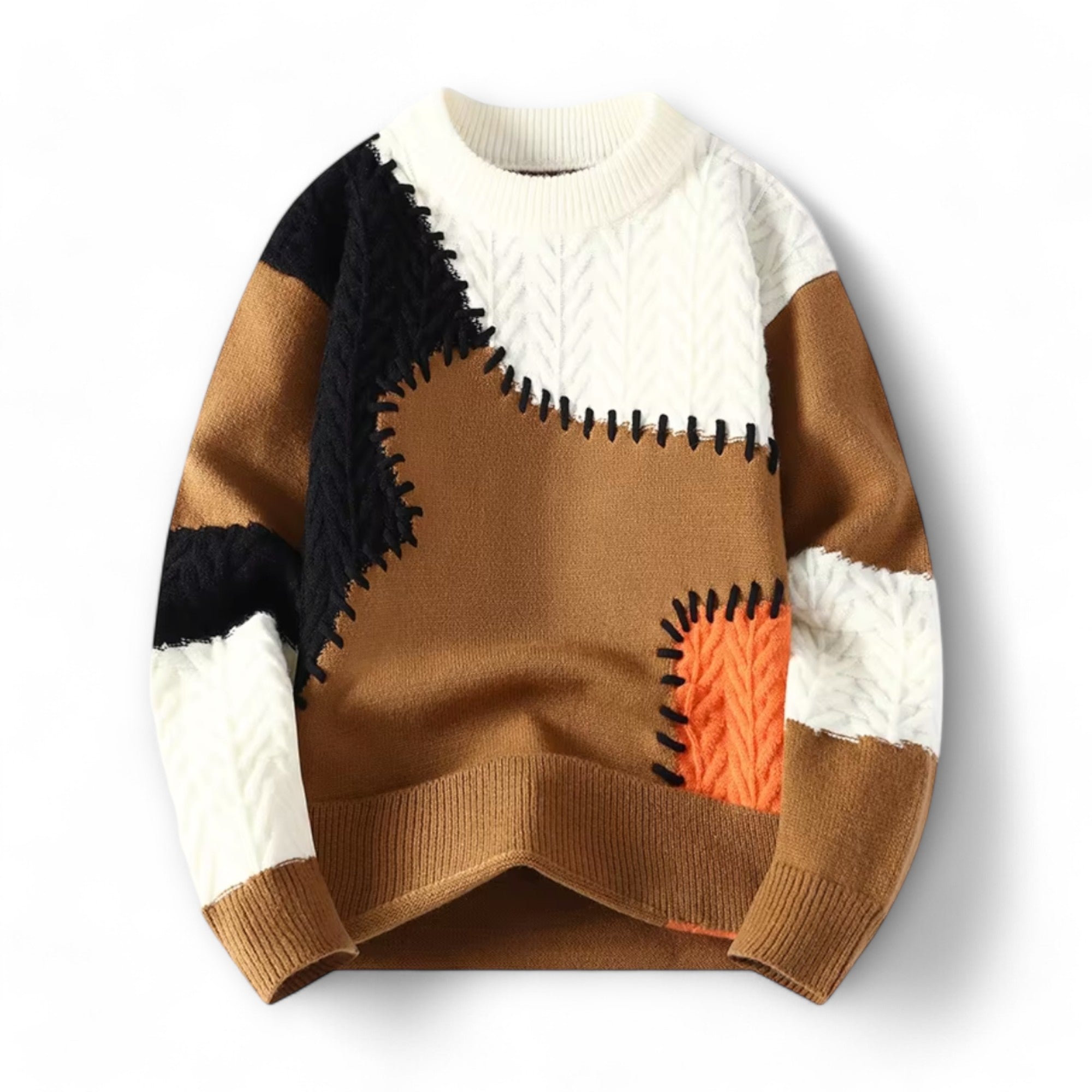 Hades | Urban Patchwork Cozy Sweater — The Effortless Crewneck for Every Day