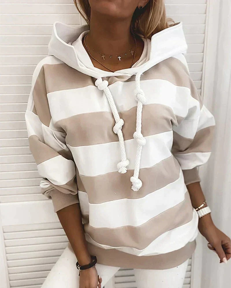 Ariana | Striped Tie-Knot Hoodie - Motheero