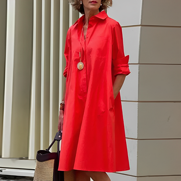 Nara | Minimalist Pocket Shirt Dress - Motheero