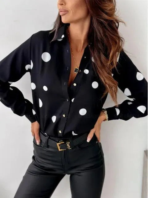 Clara | Elegant Polka Dot Blouse - Motheero