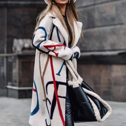 Sienna | Women Long Abstract Print Coat