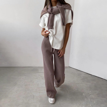 Nova | Knit Turtleneck Sweater and Pants Outfit Set - Motheero