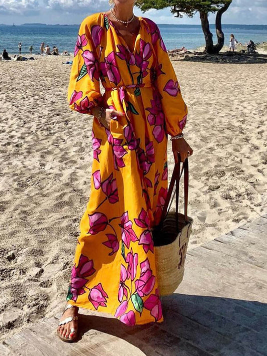 Amara | Floral Maxi Dress - Motheero