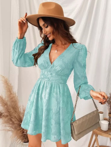 Elara | Satin Dress with Puff Sleeves - Motheero