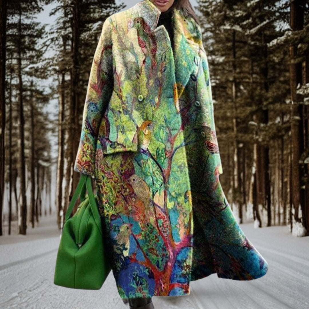 Sienna | Women Long Abstract Print Coat