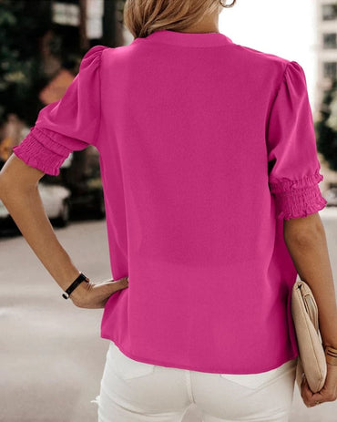 Estella | Elegant V-Neck Blouse - Motheero