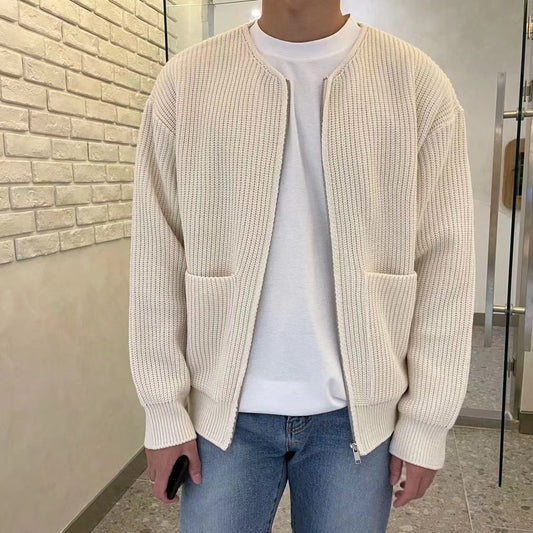 Adrian | Zip-Up Knit Cardigan with Side Pockets