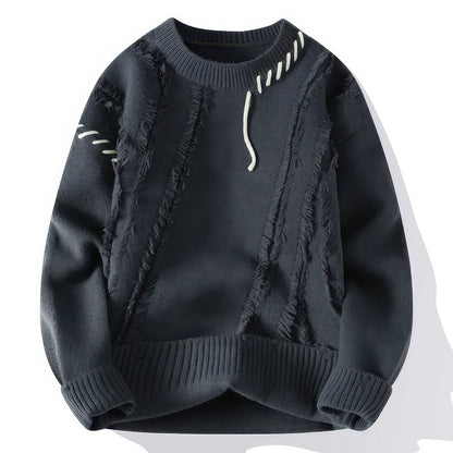 Nerina | Patchwork Knit Heavy Crewneck