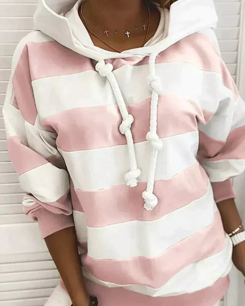 Ariana | Striped Tie-Knot Hoodie - Motheero