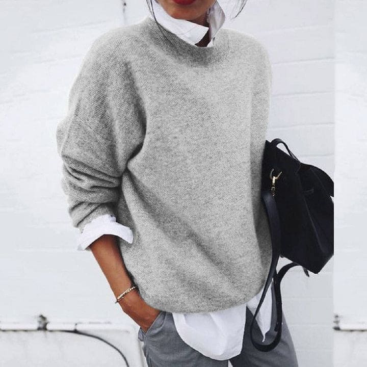 Bessie | Women Double‑Layer Top Sweater With Shirt Collar