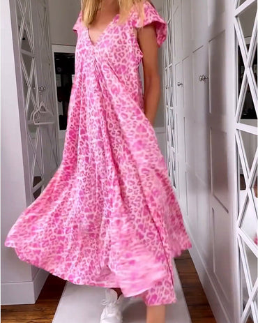 Mara | Flowy Patterned Maxi Dress - Motheero