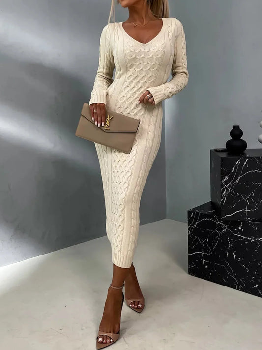 Élise | Lace-Back Knit Sweater Dress - Motheero