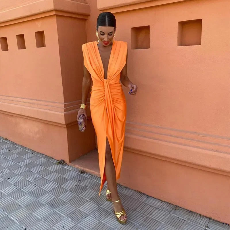 Huda |  Sophisticated Sleeveless Dress - Motheero