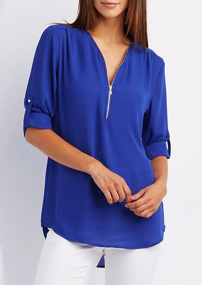 Elise | V‑Neck Blouse - Motheero