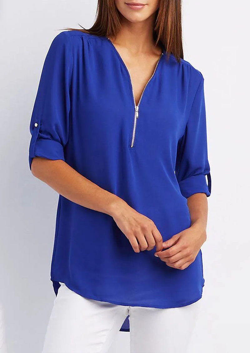 Elise | V‑Neck Blouse - Motheero