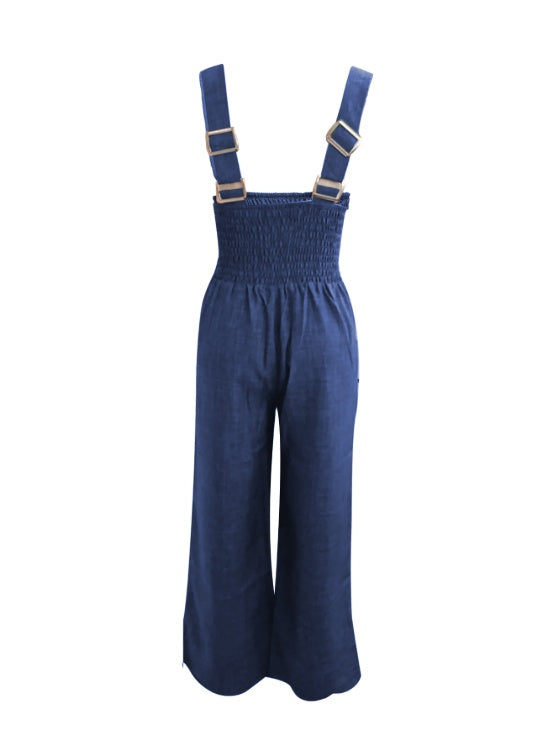 Valeria | Retro High Waist Overall One-Piece