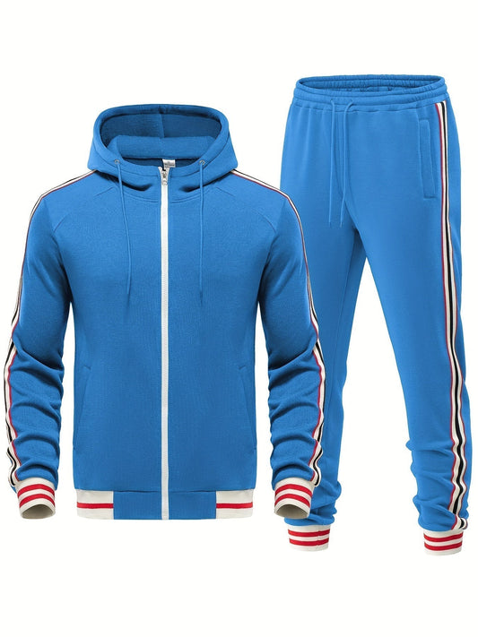 Damien | Striped Arm Hoodie and Pants Outfit Set