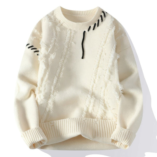 Nerina | Patchwork Knit Heavy Crewneck
