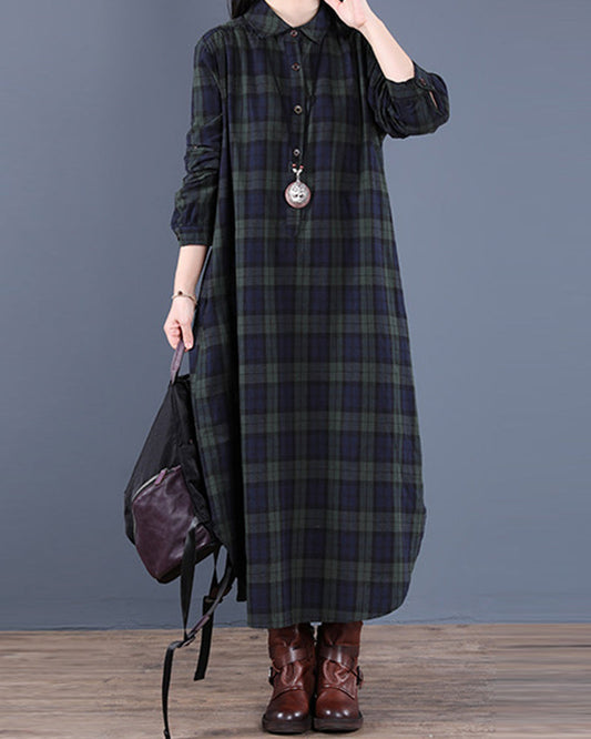 Maris | Stylish Checkered Shirt Dress