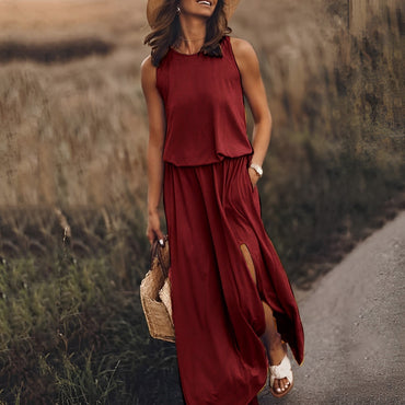 Lara | Elegant Long Dress with Slit - Motheero