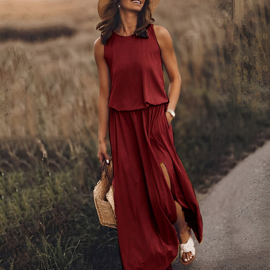 Lara | Elegant Long Dress with Slit - Motheero