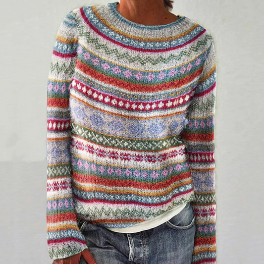 Aria | Color-Stripes Long‑Sleeve Sweater