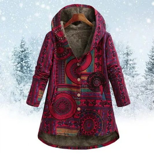 Evaan | Bohemian Patchwork Hooded Coat