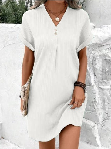 Vera | Elegant V-Neck Short Dress - Motheero