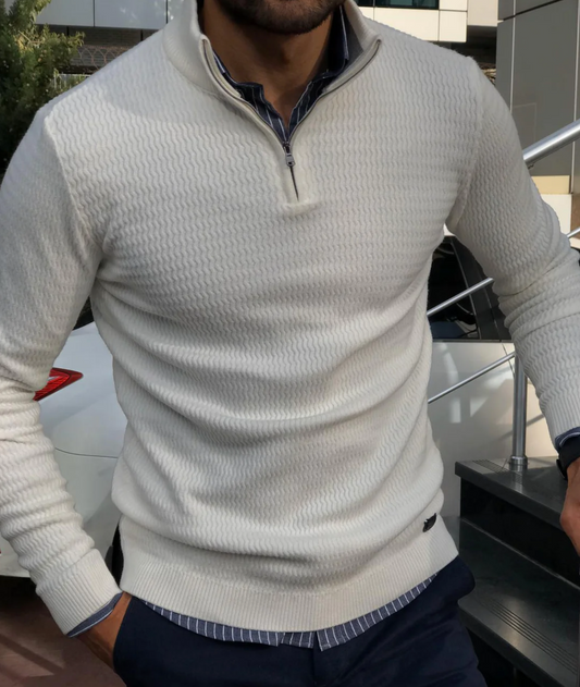 Bunner | Quarter-Zip Ribbed Knit Sweater