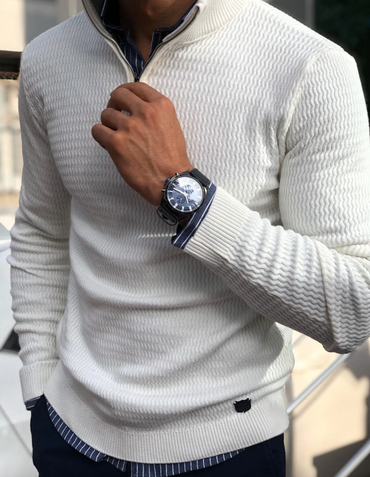Bunner | Quarter-Zip Ribbed Knit Sweater
