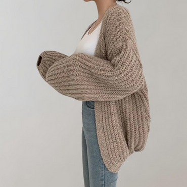 Reva | Chunky Knit Winter Cardigan with Wide Long Sleeves