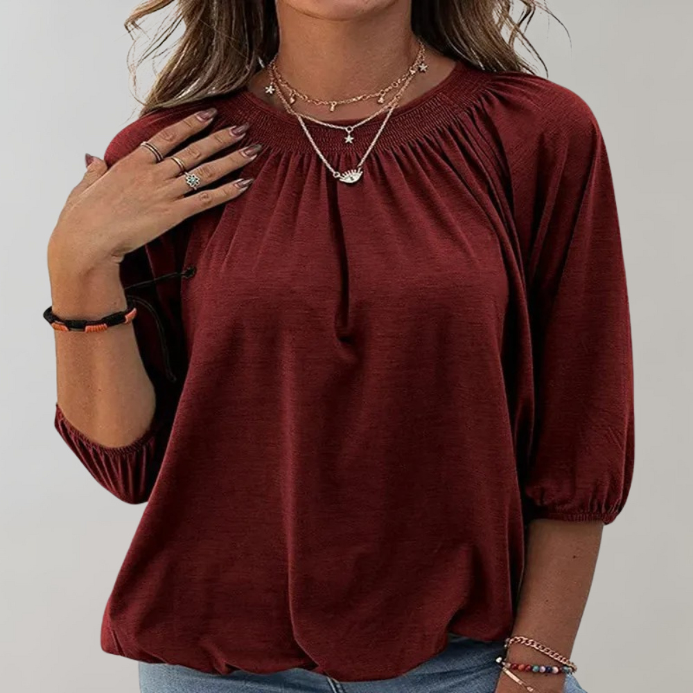 Clara | Soft Gathered Sleeve Blouse - Motheero