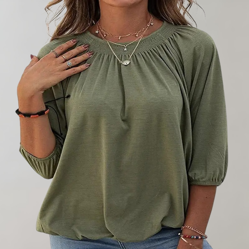 Clara | Soft Gathered Sleeve Blouse - Motheero