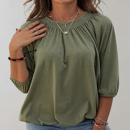 Clara | Soft Gathered Sleeve Blouse - Motheero