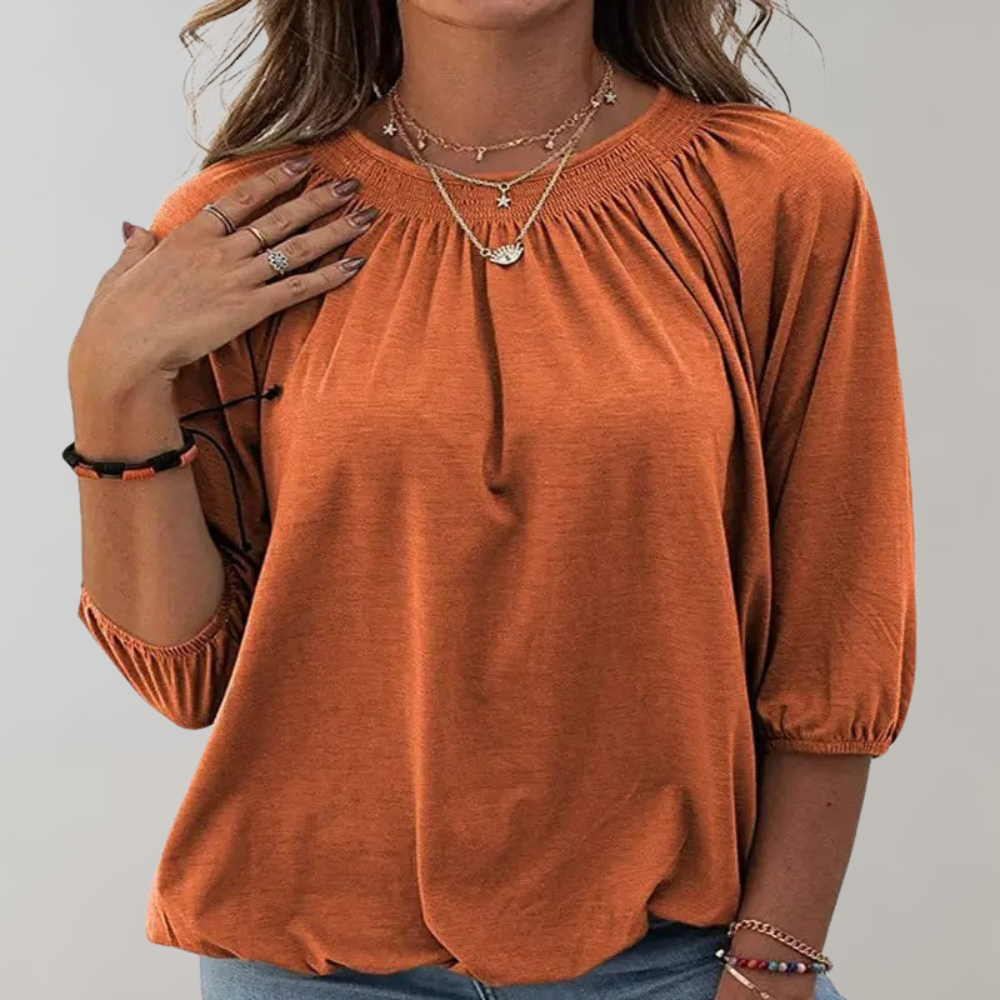 Clara | Soft Gathered Sleeve Blouse - Motheero