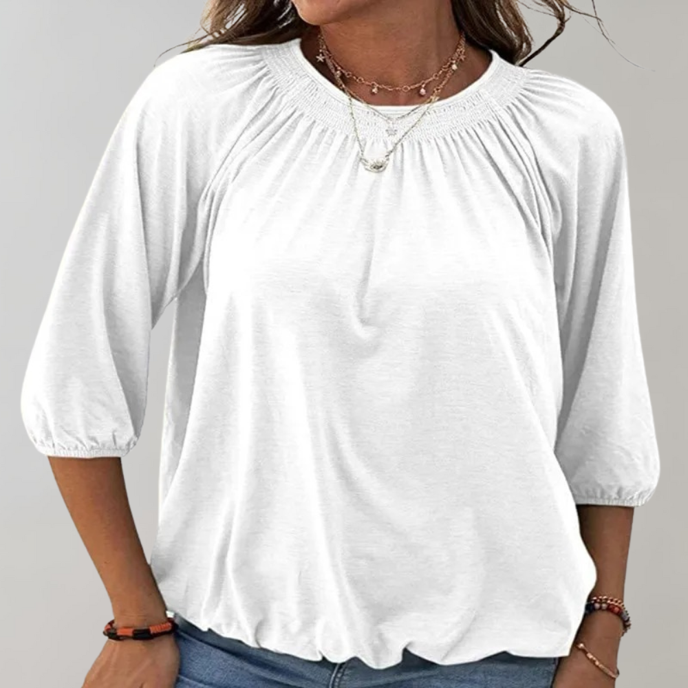 Clara | Soft Gathered Sleeve Blouse - Motheero