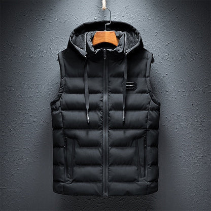 Falco | Minimalist Quilted Vest with Drawstring Hood