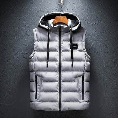 Falco | Minimalist Quilted Vest with Drawstring Hood