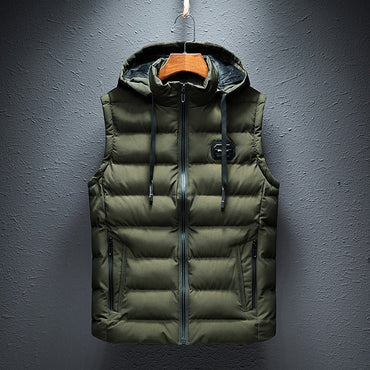 Falco | Minimalist Quilted Vest with Drawstring Hood