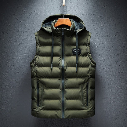 Falco | Minimalist Quilted Vest with Drawstring Hood