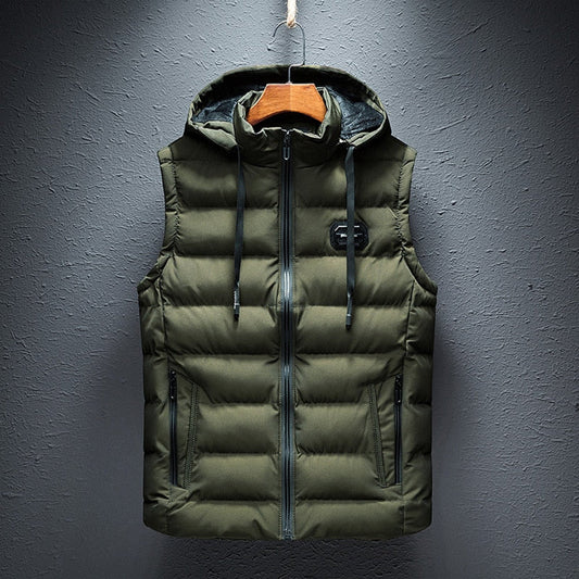 Falco | Minimalist Quilted Vest with Drawstring Hood